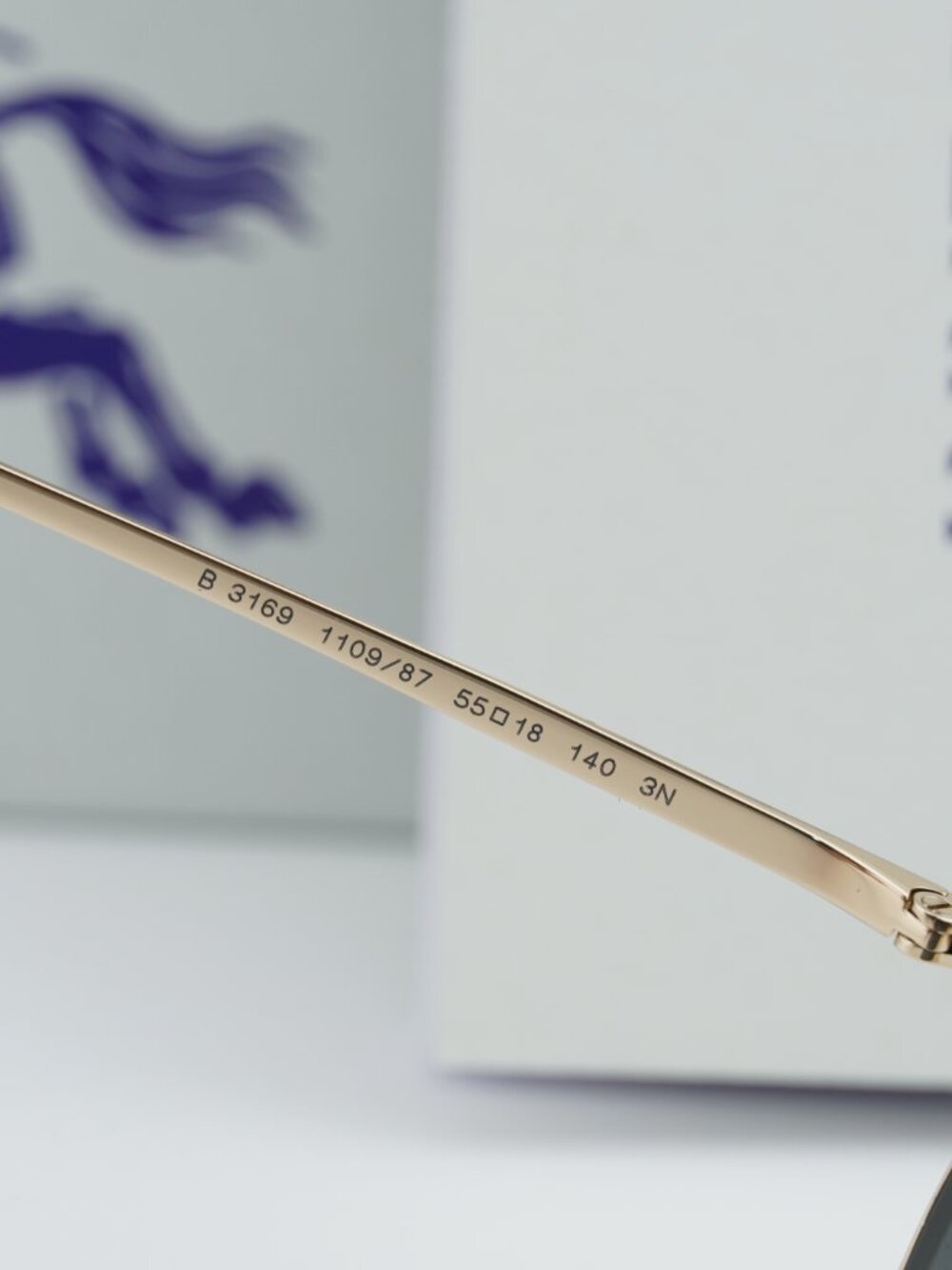 Burberry BE3169 110987 Oval Sunglasses - Gold/Grey - Picture 7 of 10